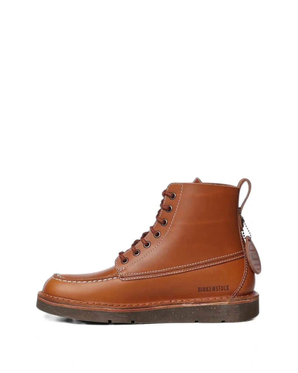 Birkenstock Brown Birmingham Moc Natural Leather Boots for men