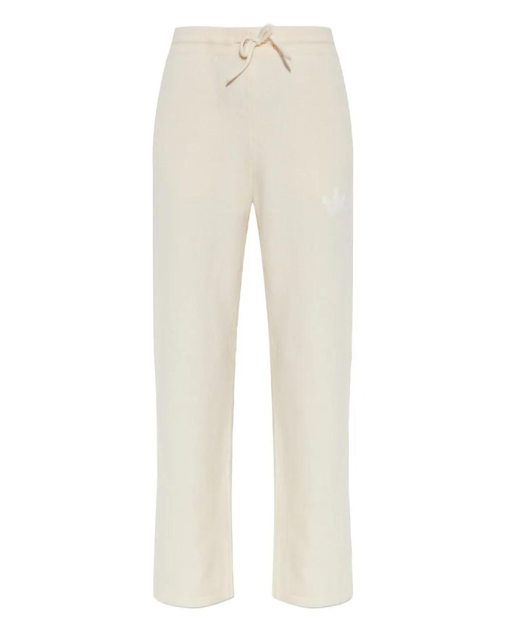 Adidas White Trefoil-Logo Drawstring Trousers