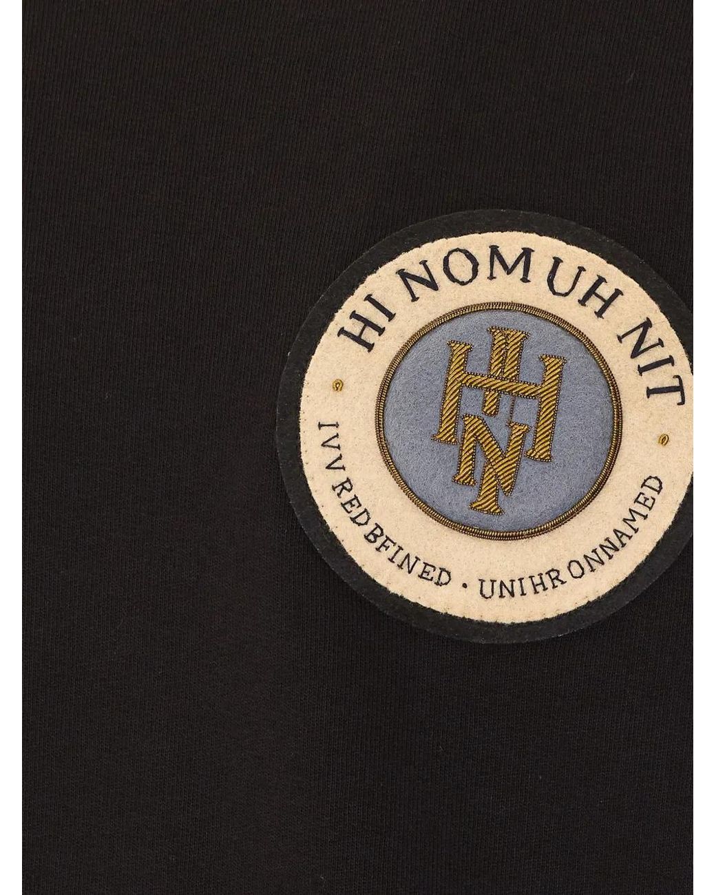 Ih Nom Uh Nit Black Logo-Patch Sweater for men