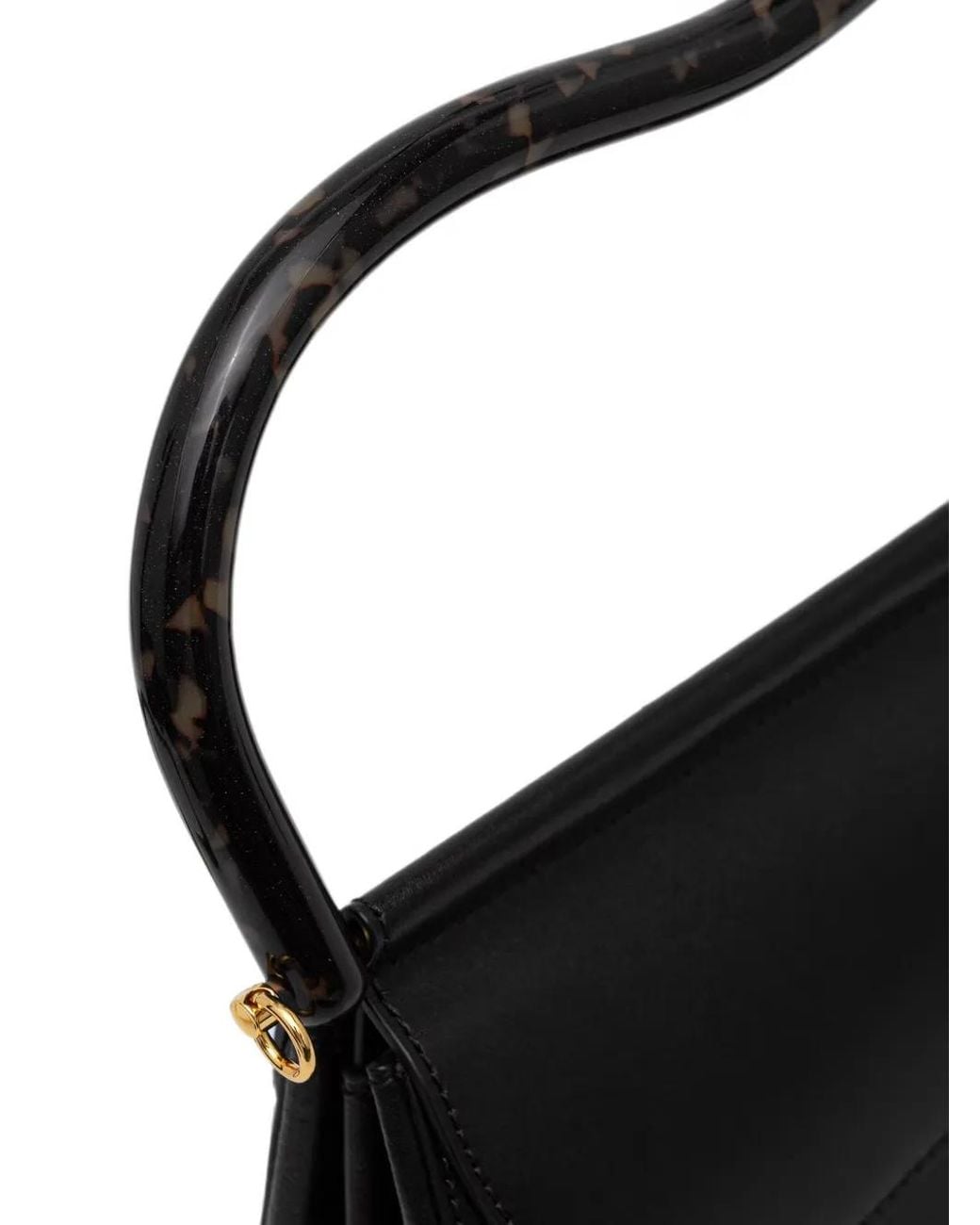 Coccinelle Black Tortoiseshell-Effect Shoulder Bag