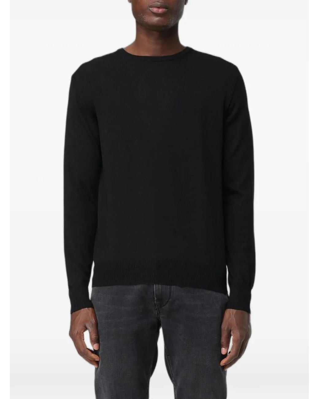XC Black Crew-Neck Merino Sweater for men