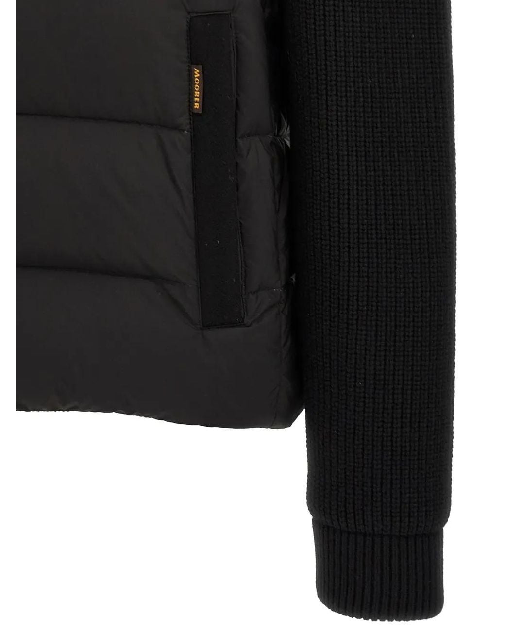 Moorer Black Allori Padded Hooded Jacket for men
