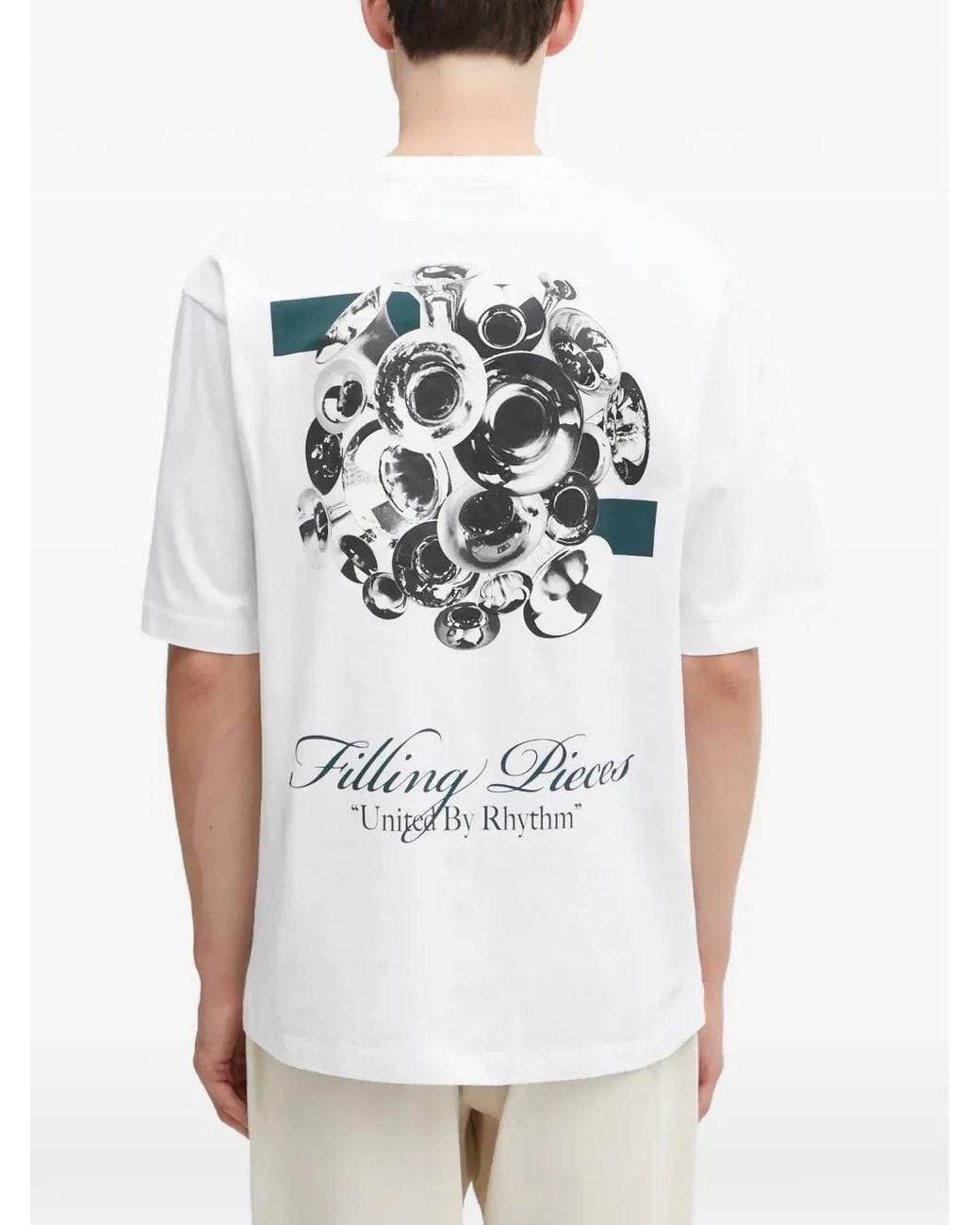Filling Pieces White Printed T-Shirt for men