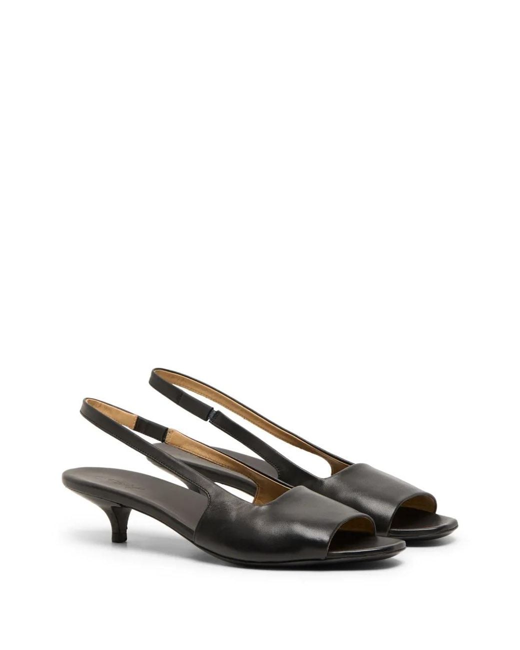 Marsèll Black Fiuto Leather Slingback Sandals