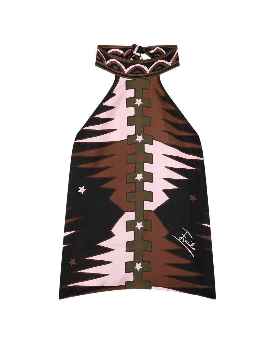 Emilio Pucci White Valdimontone Print Halter Top