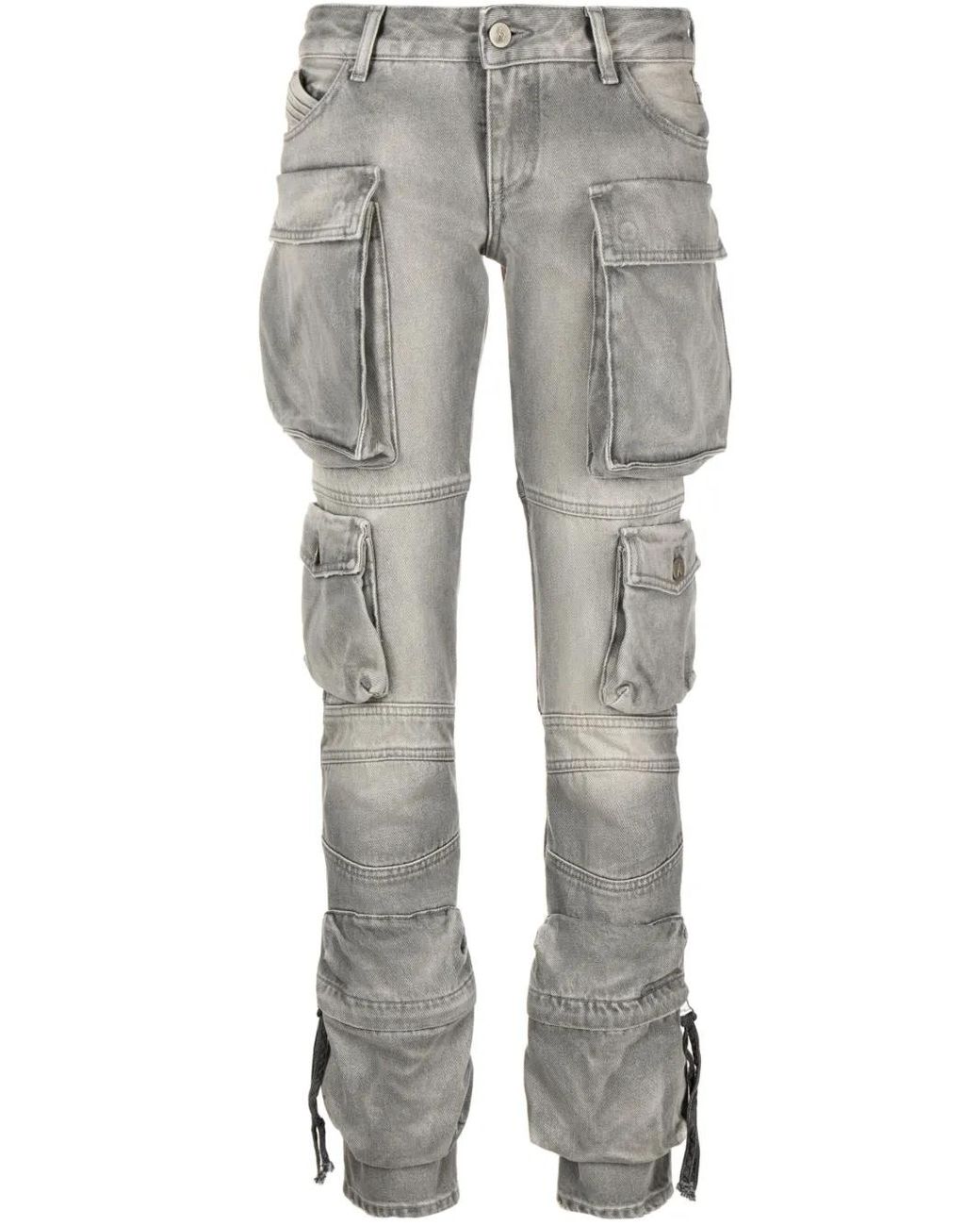The Attico Gray Essie Tapered Cargo Jeans