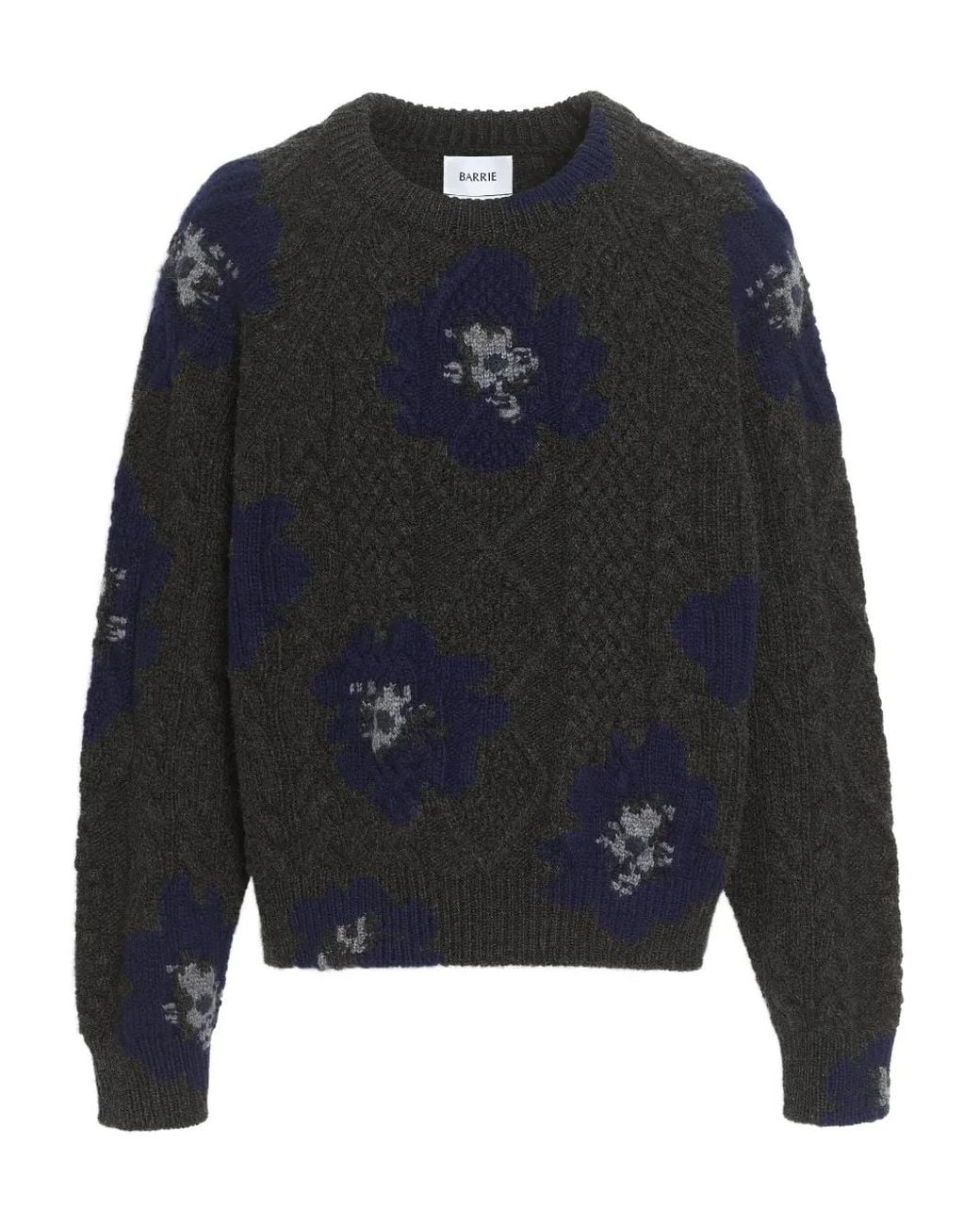 Barrie Blue Floral-Intarsia Sweater