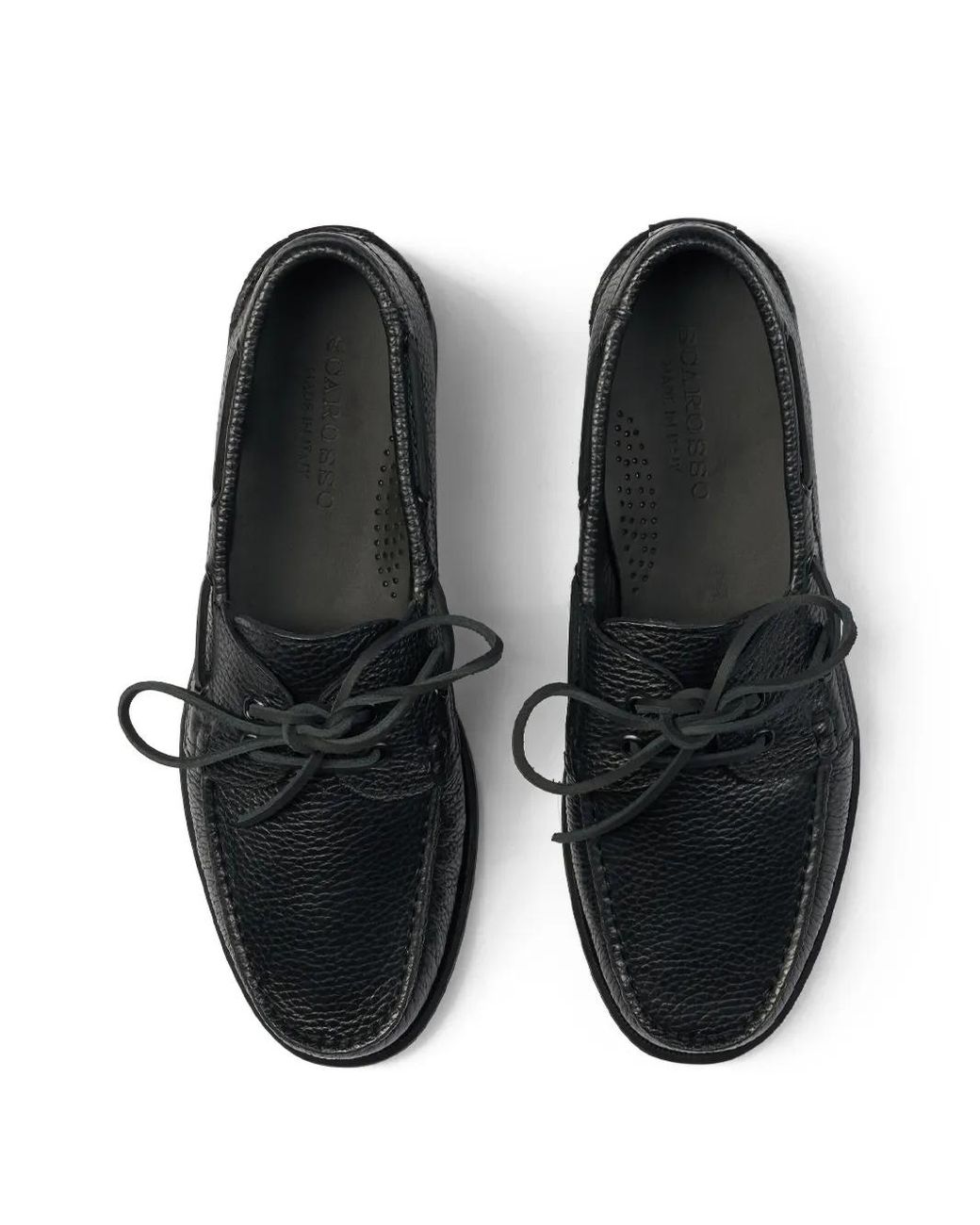 Scarosso Black Morgan Boat Shoes for men