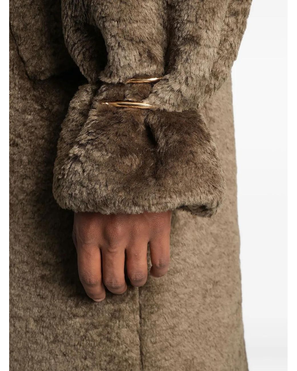 DARKPARK Brown Belted Single-Breasted Teddy Coat