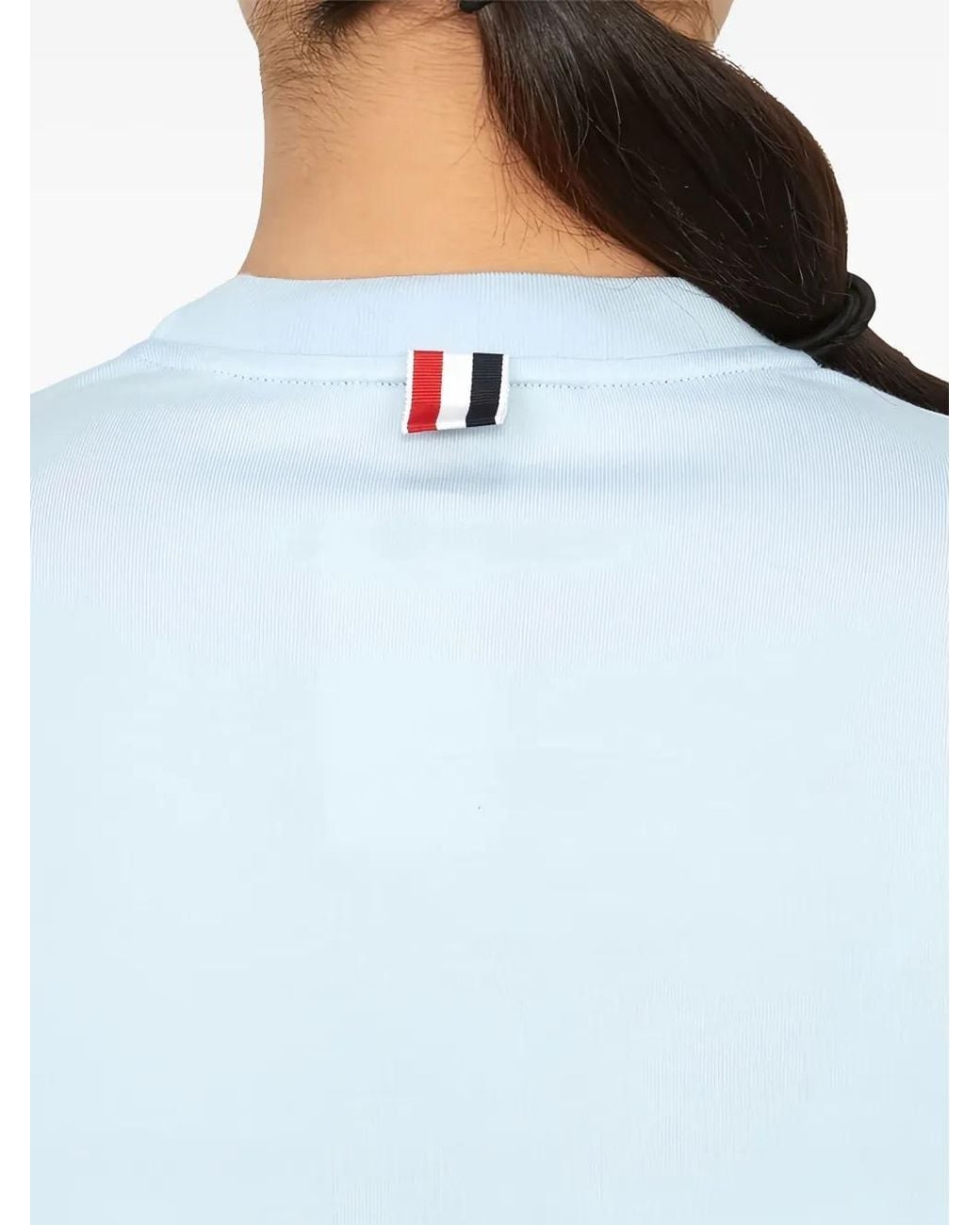 Thom Browne Blue Four-Bar Sleeve-Detail Sweater