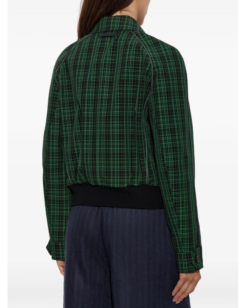 Marni Green Checked Wool-Blend Jacket