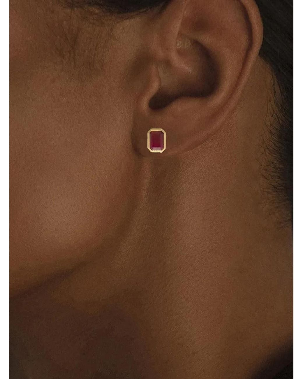 Azlee Red Ruby Stud Earrings