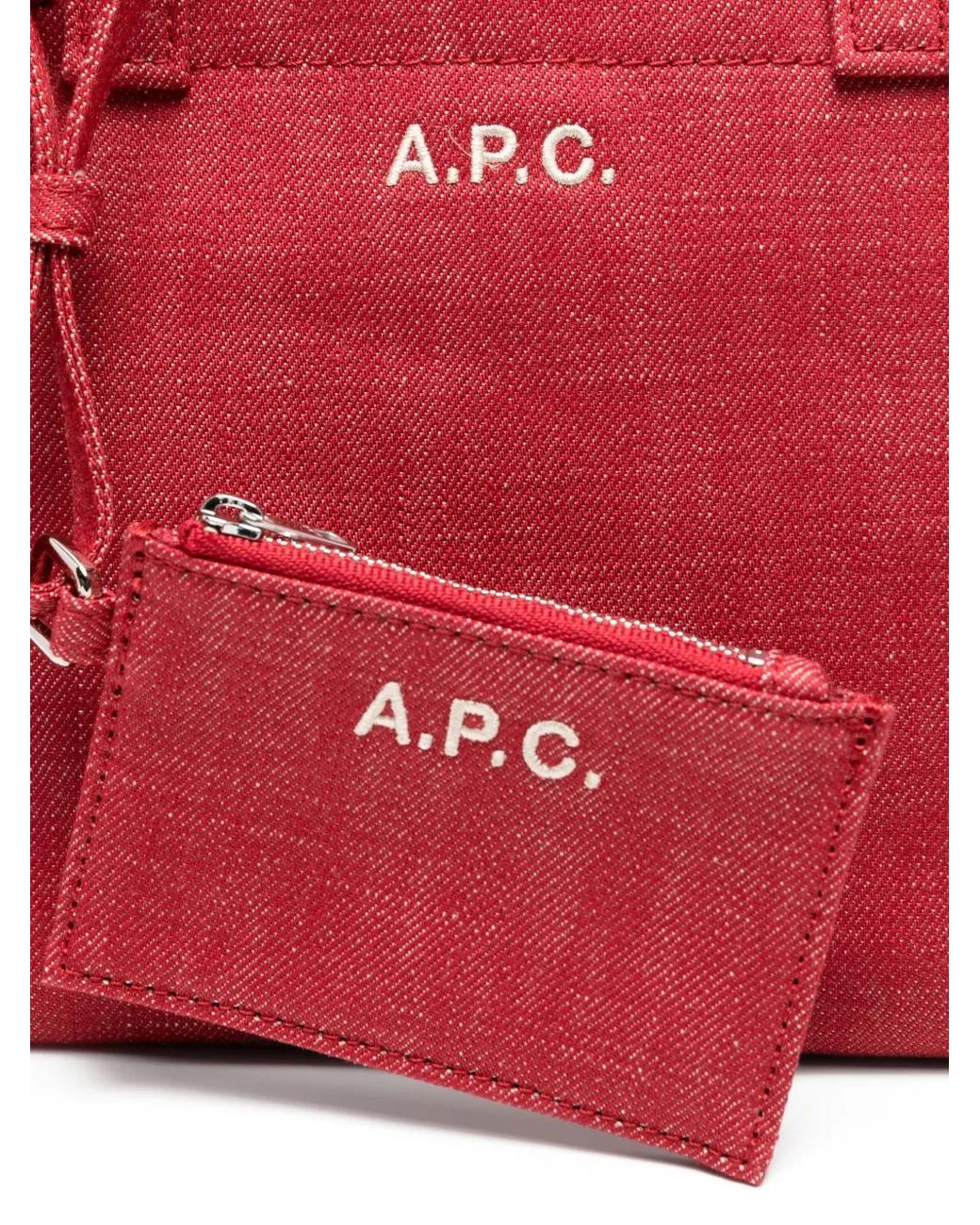 A.P.C. Red Small Drummer Tote Bag
