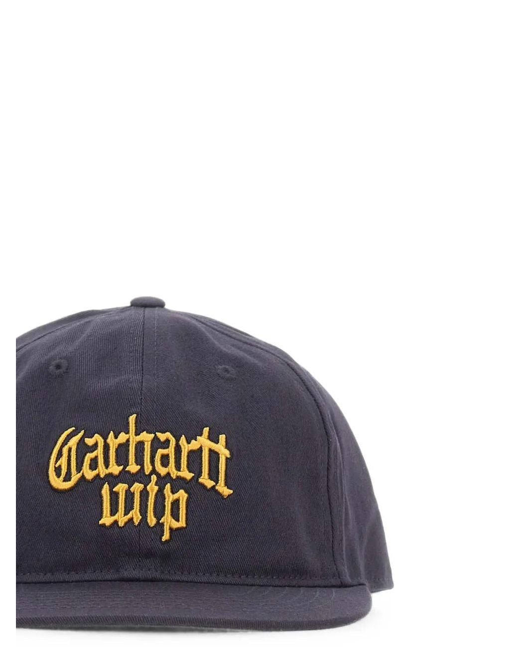 Carhartt Blue Blackletter Logo-Embroidered Hat for men
