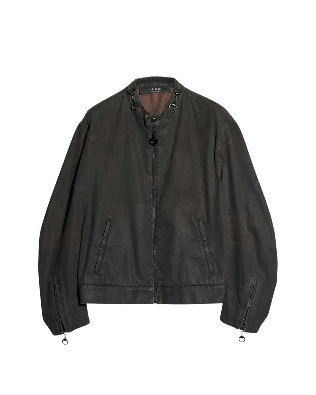 Gucci Black Horsebit Zip-Up Jacket for men