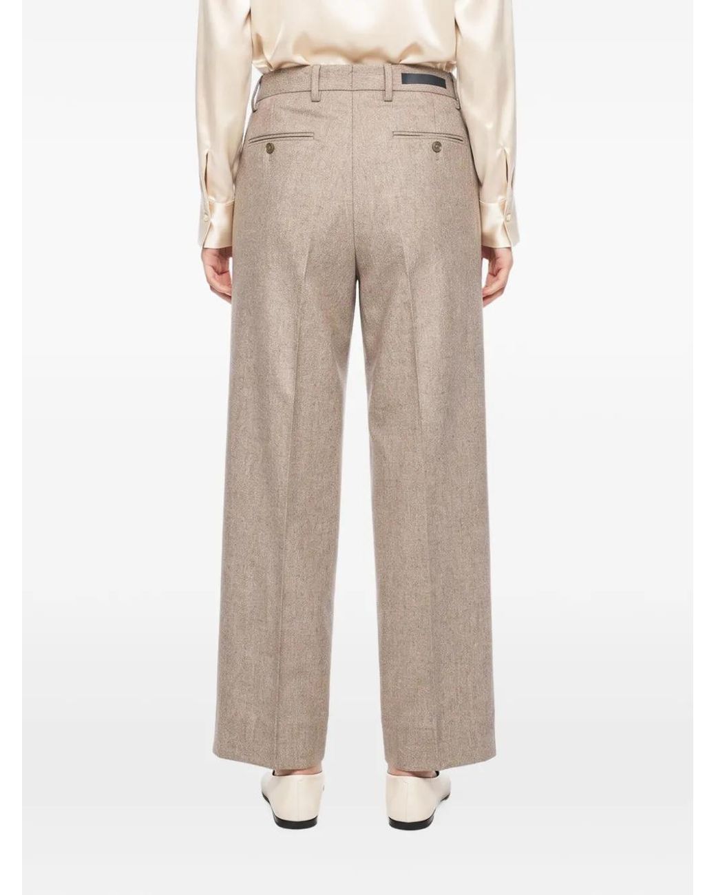 Briglia 1949 Natural Pantalon Droit À Design Plissé