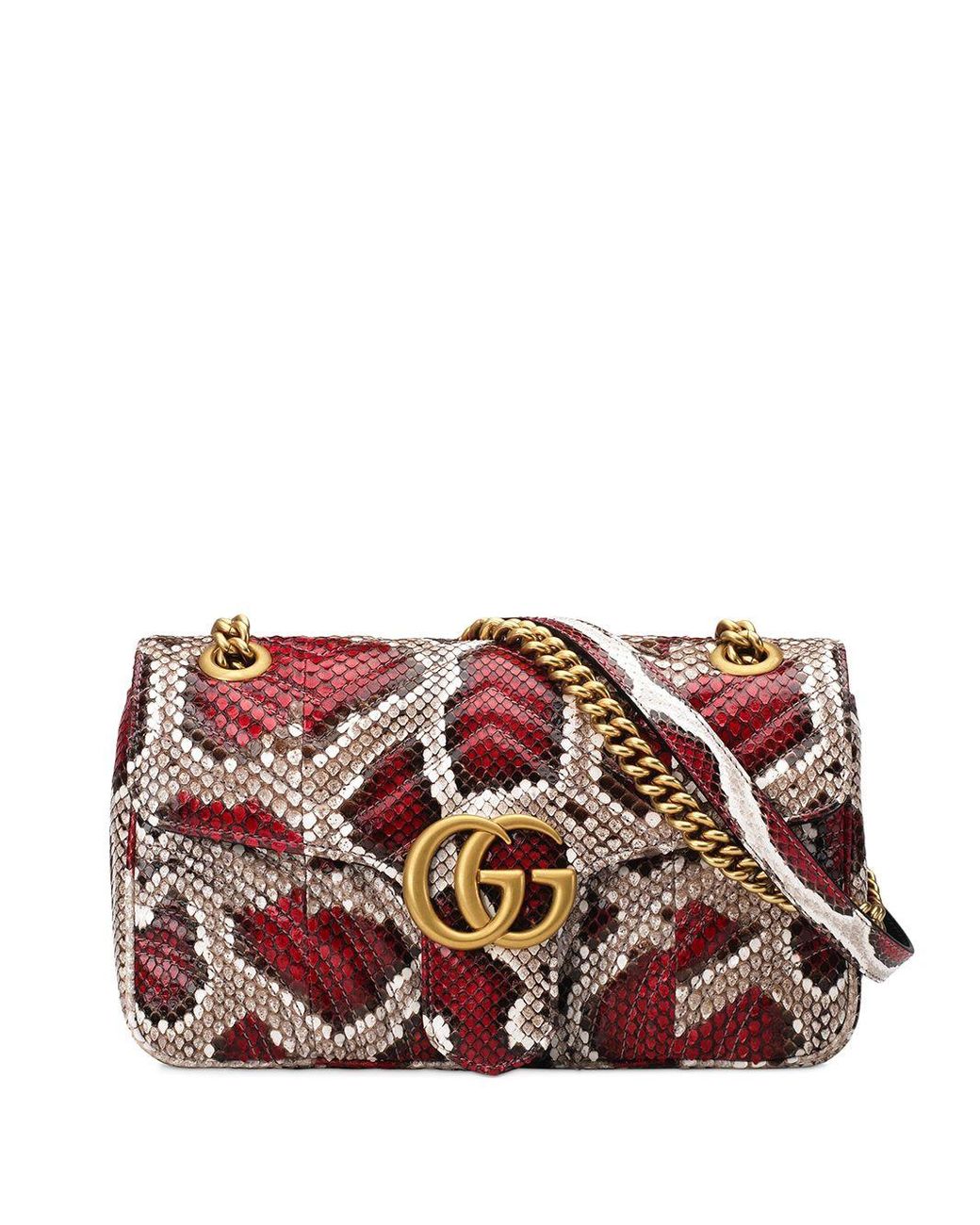 GG Marmont Small Shearling Shoulder Bag in Pink - Gucci