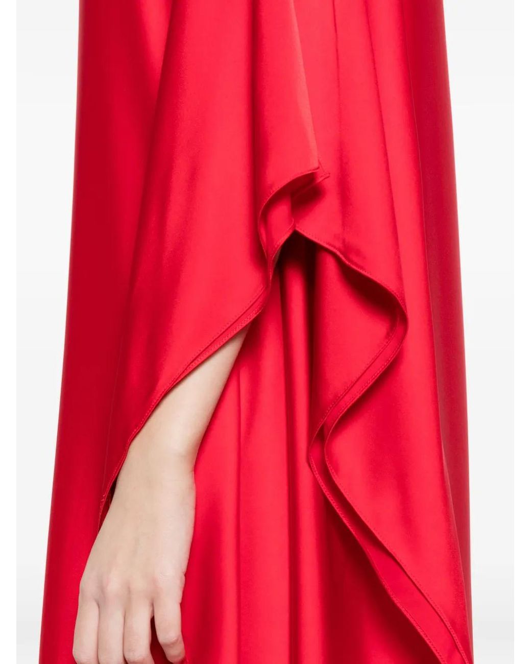 Silkylicious Red Muse Asymmetrical Maxi Dress