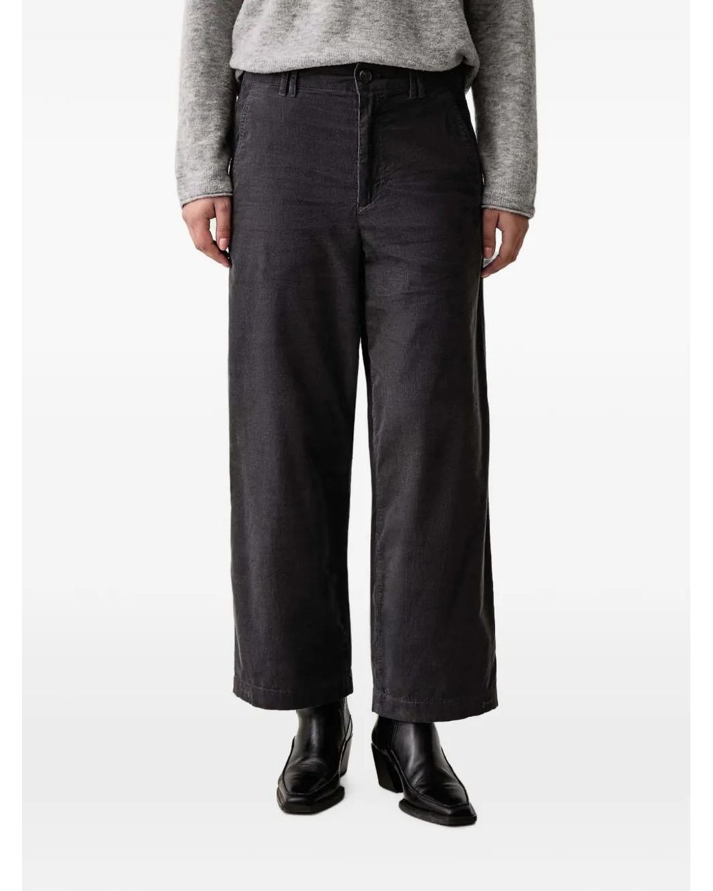 Marc O' Polo Black Corduroy Wide-Leg Trousers