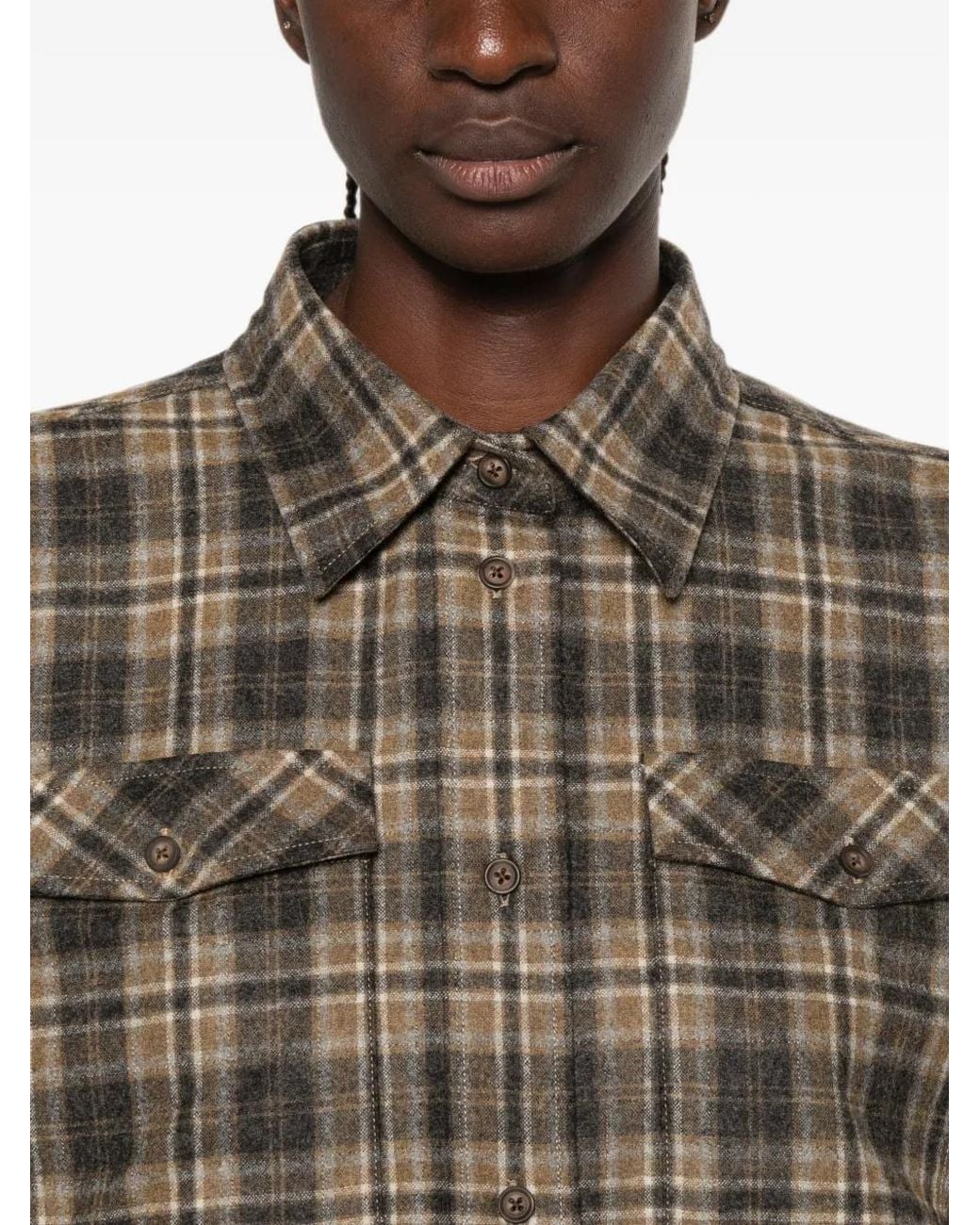 Rohe Gray Western Checked Overshirt
