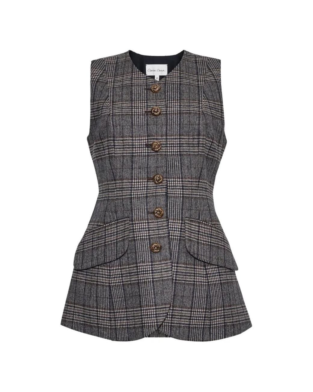 Cara Cara Gray Tess Plaid Vest
