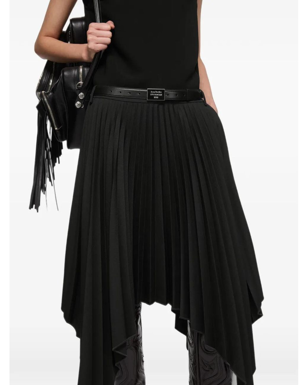 Acne Black Layered Midi Dress