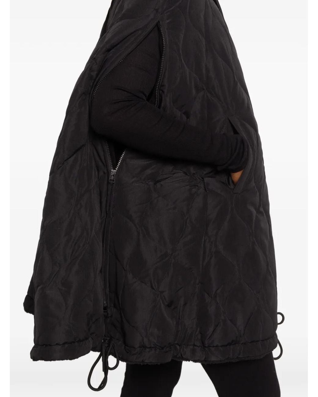 Taion Black Quilted Hooded Jacket