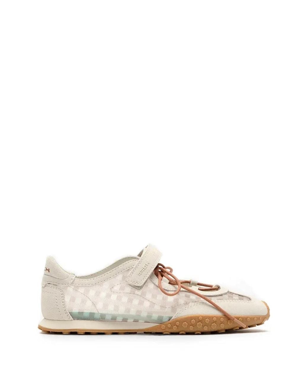 HOFF White Bridge Gingham-Pattern Touch-Strap Sneakerinas