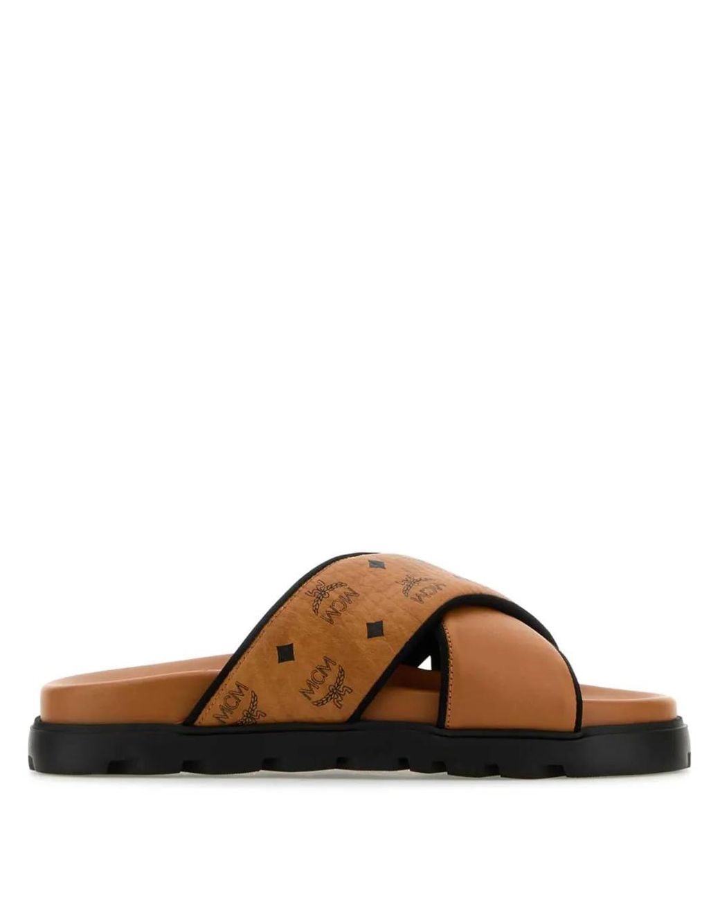 MCM Brown Printed Sandals for men