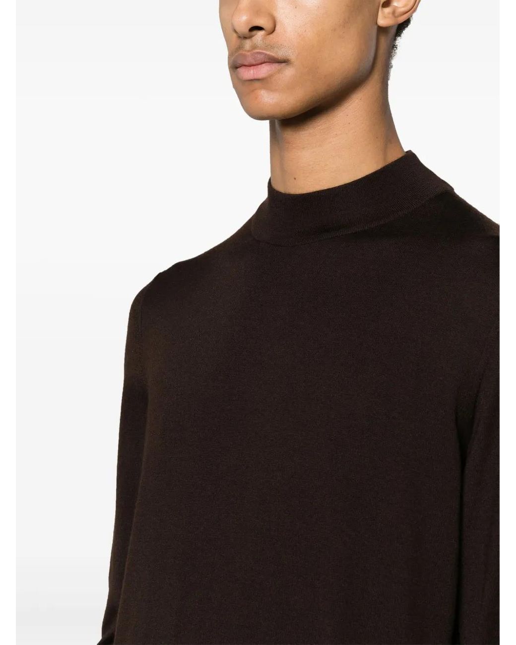 Kiton Black High-Neck Cashmere-Silk Jumper for men