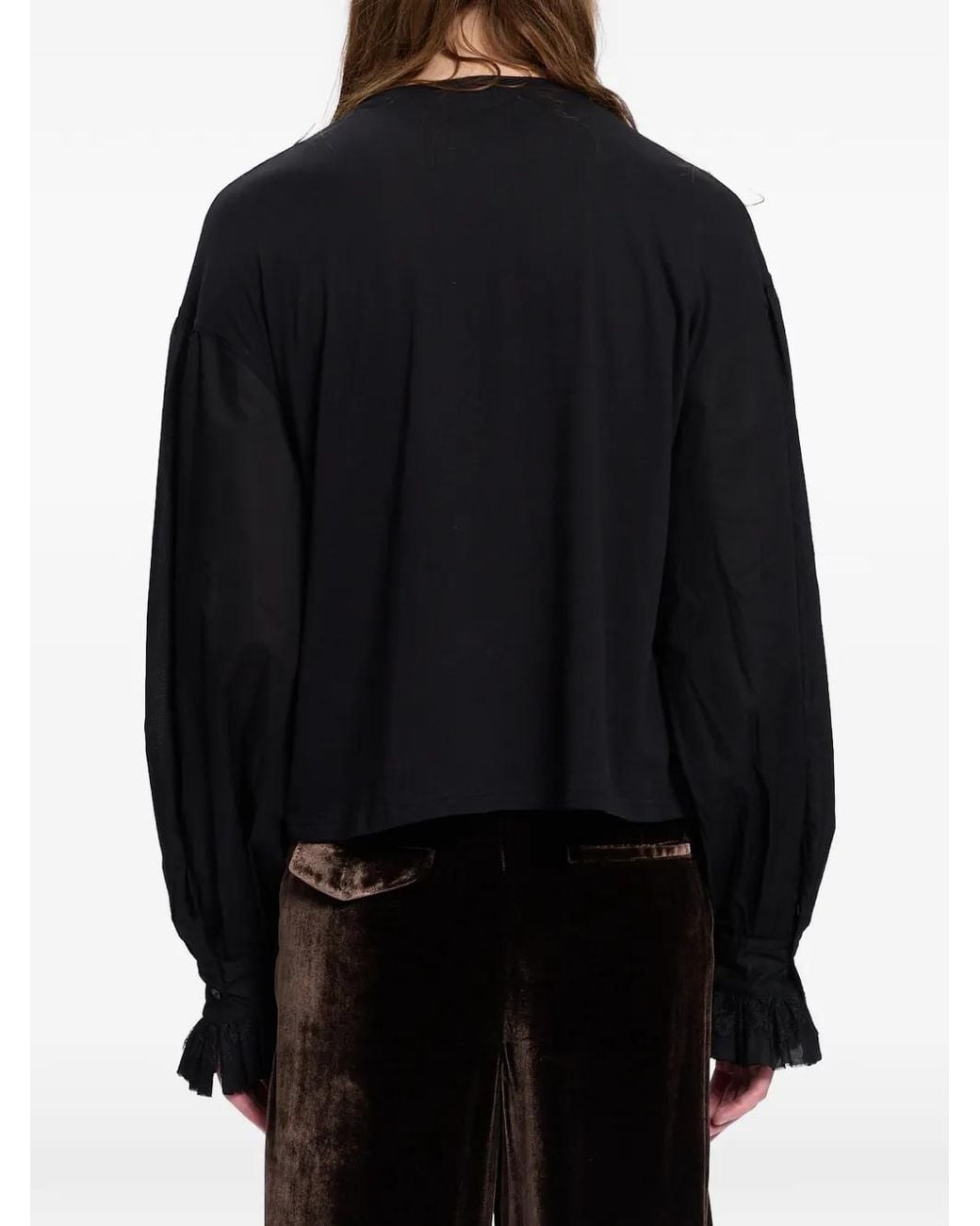 Ann Demeulemeester Black Crew-Neck T-Shirt for men