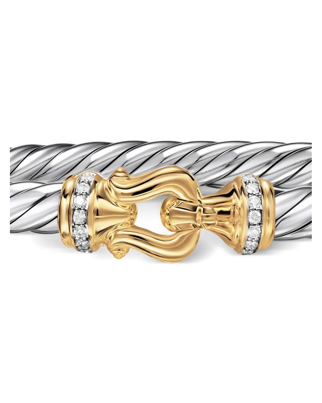 David Yurman White Cable Flex Buckle Bracelet