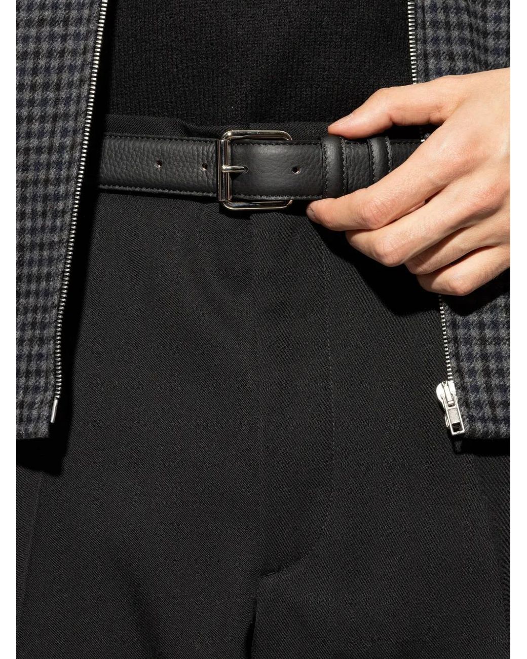 A.P.C. Black Leather Belt for men