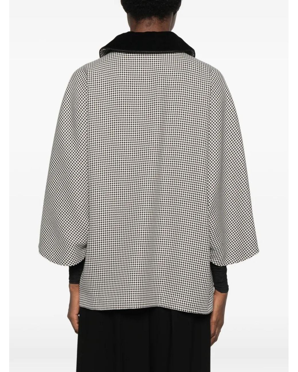 Styland Gray Houndstooth-Pattern Coat