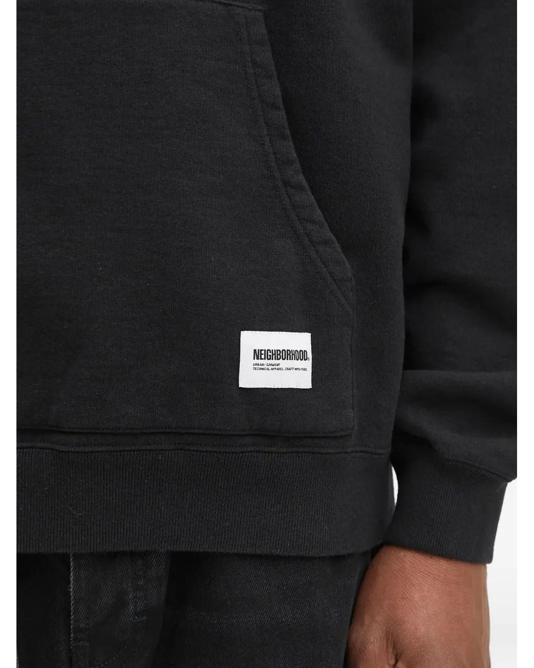 Neighborhood Black Circular-Logo Hoodie for men