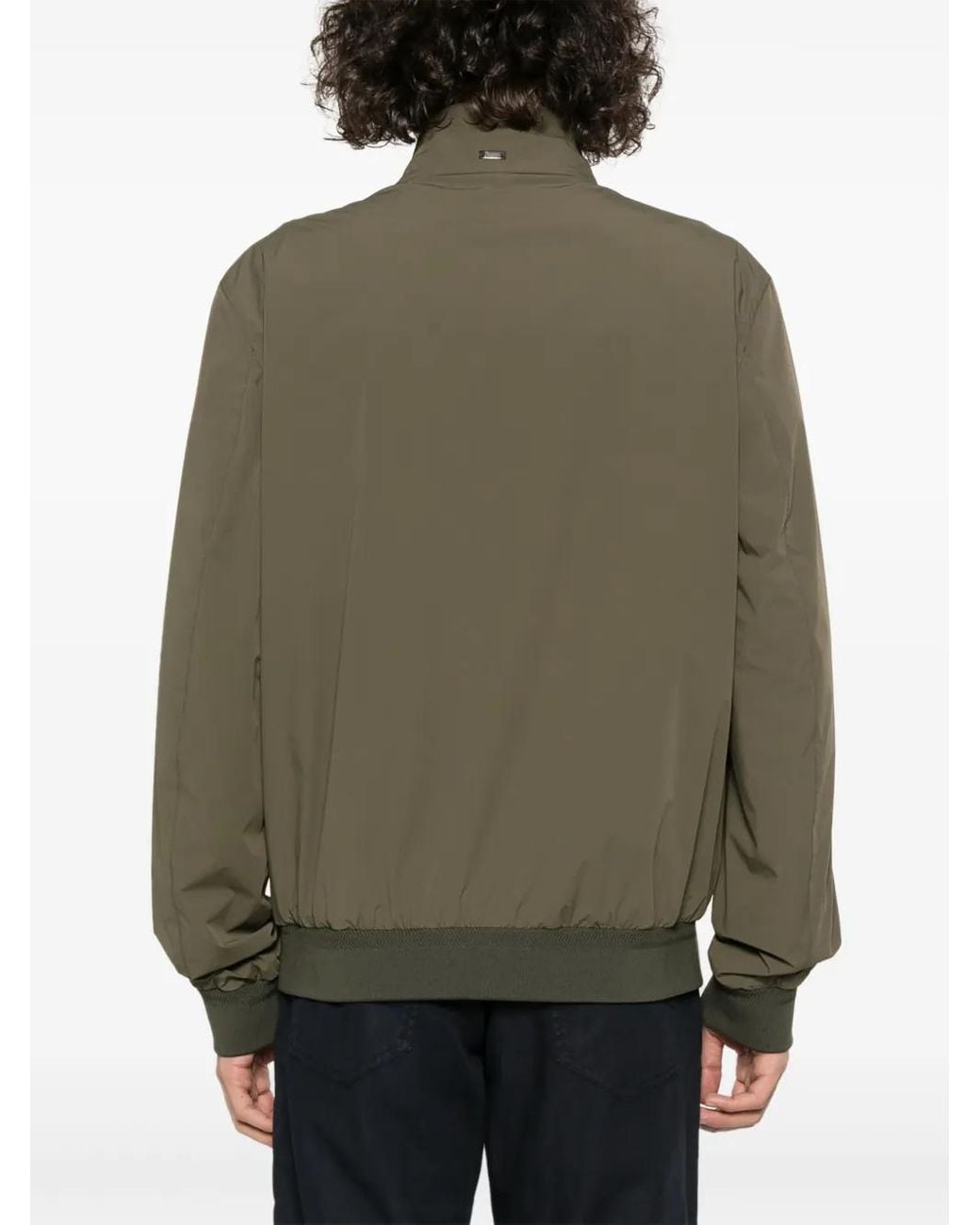 Herno Green Taffeta Bomber Jacket for men