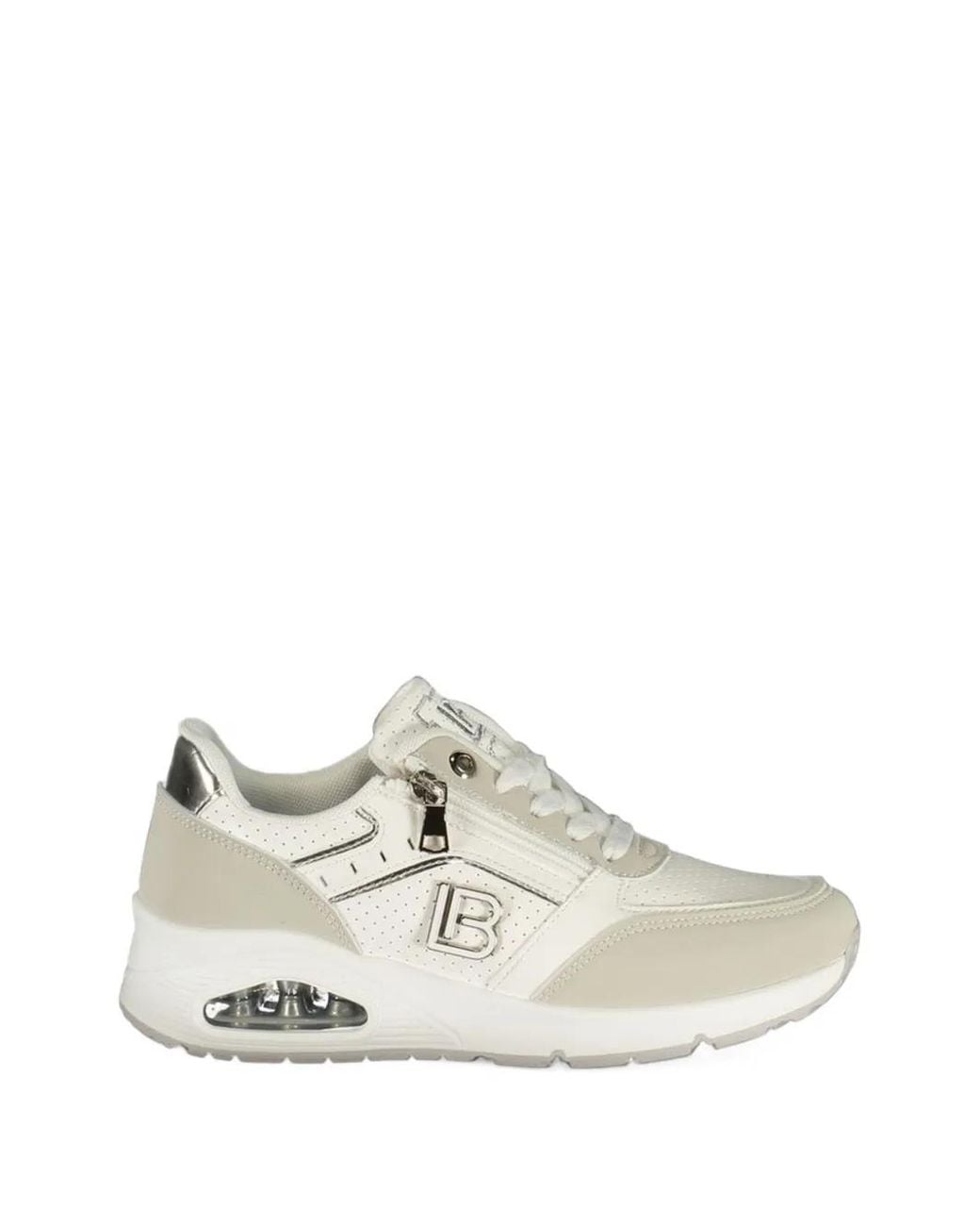 Laura Biagiotti White Logo-Plaque Panelled Sneakers