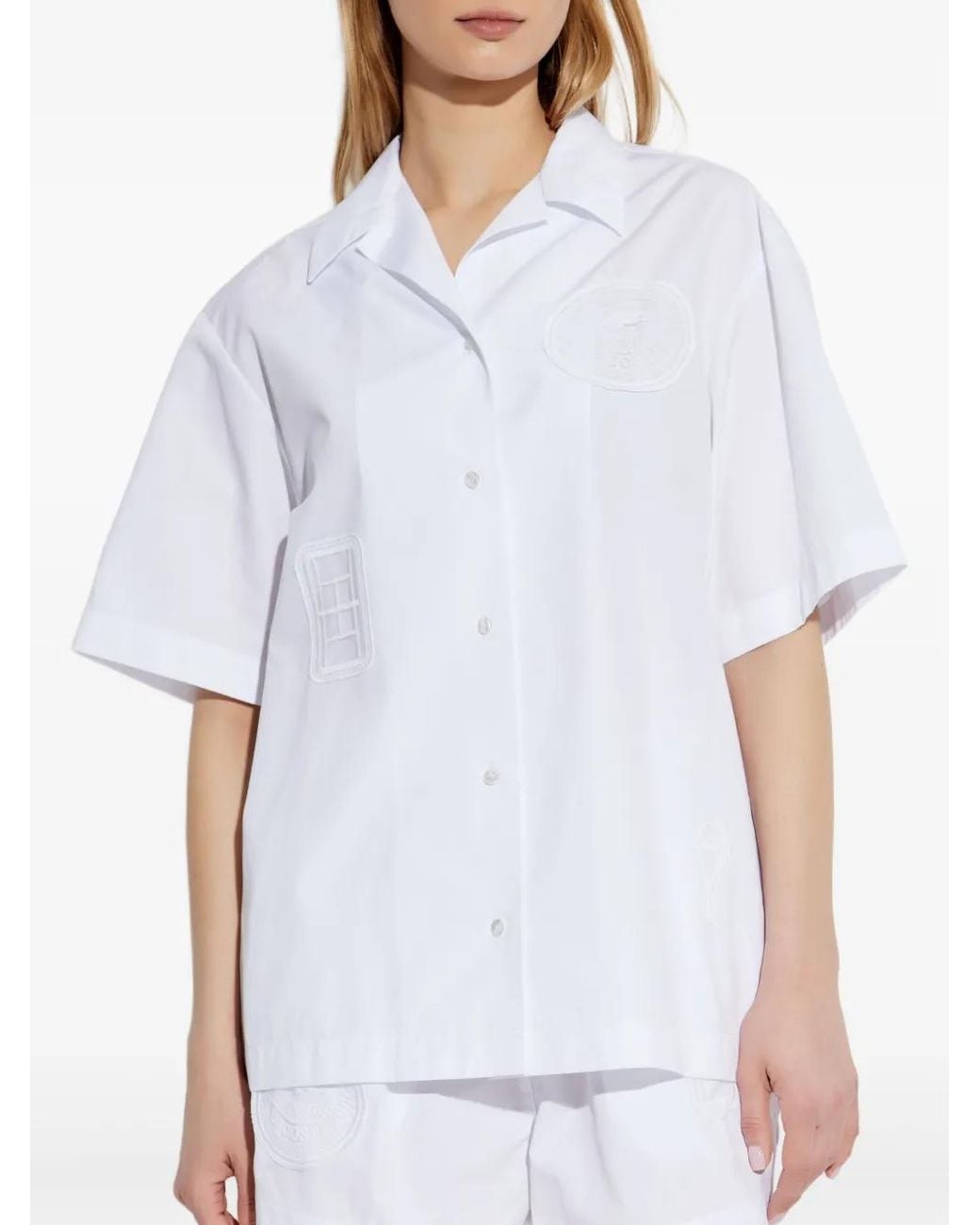 Lacoste White Logo-Patch Shirt