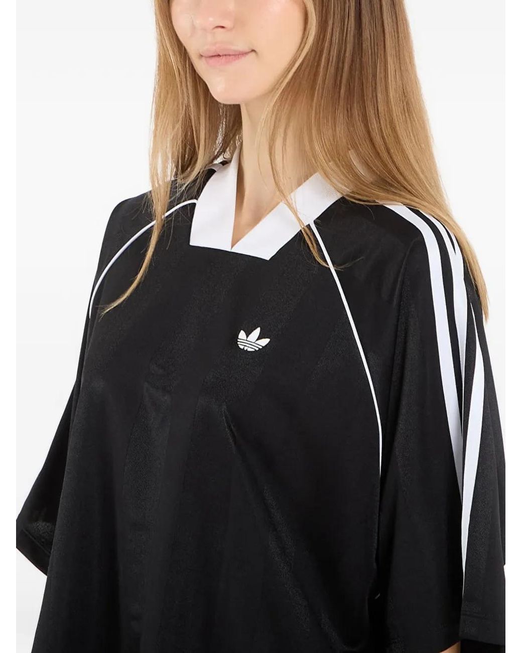 Adidas Black T-Shirt À Rayures En Jacquard