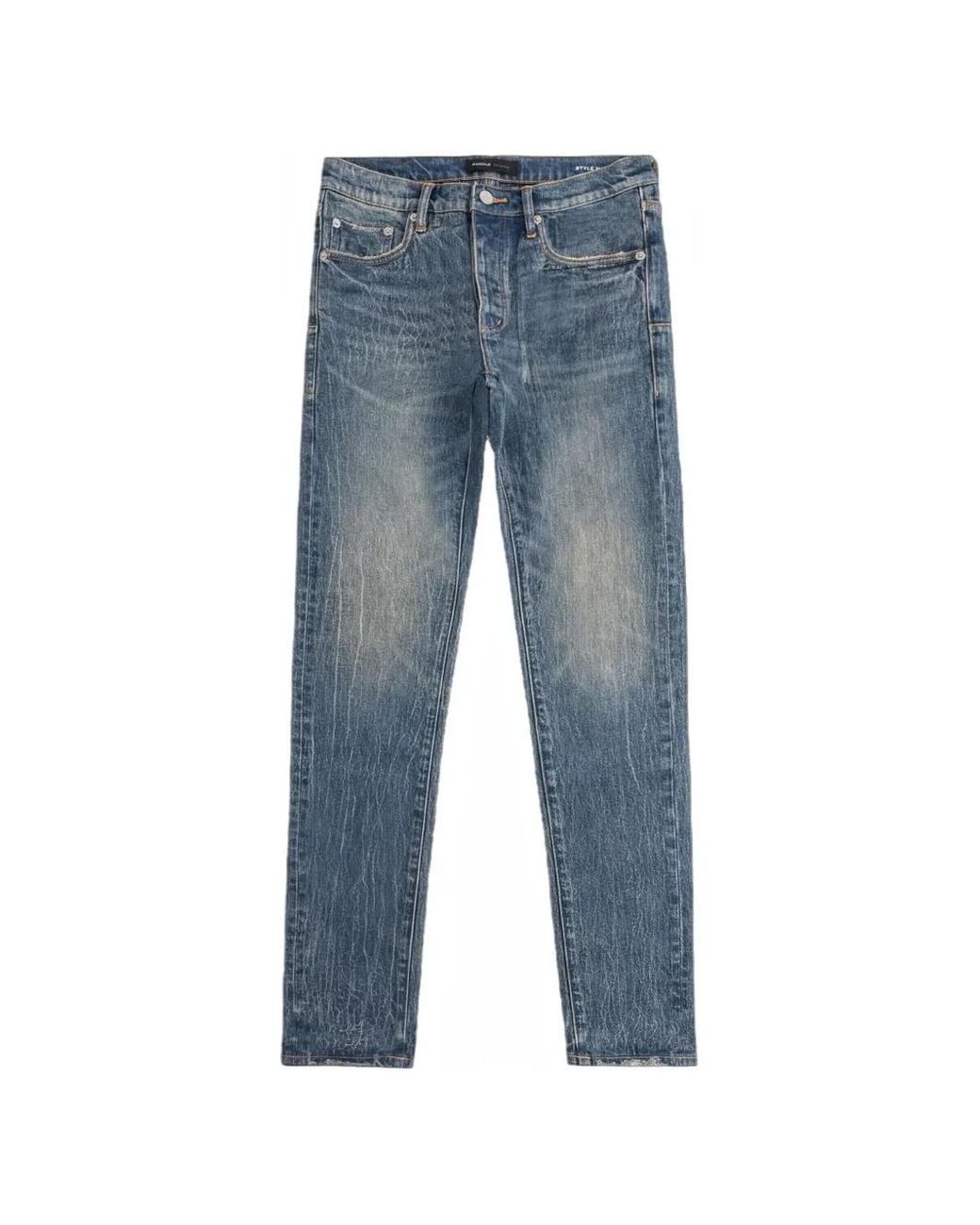 Purple Brand Blue Buttoned Jeans for men