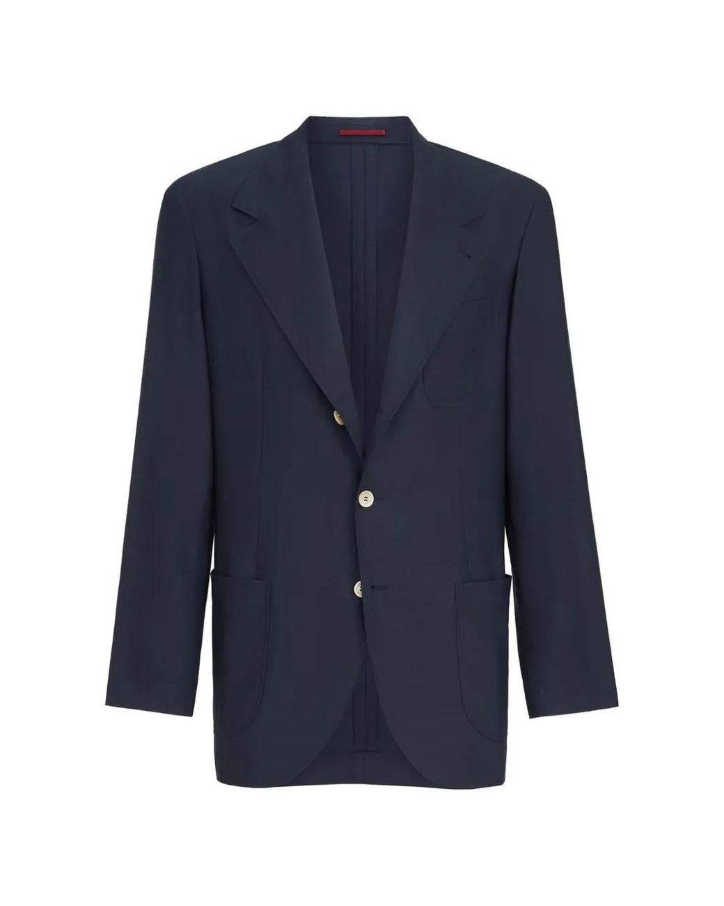 Brunello Cucinelli Blue Cashmere Batavia Deconstructed Blazer With Patch Pockets for men