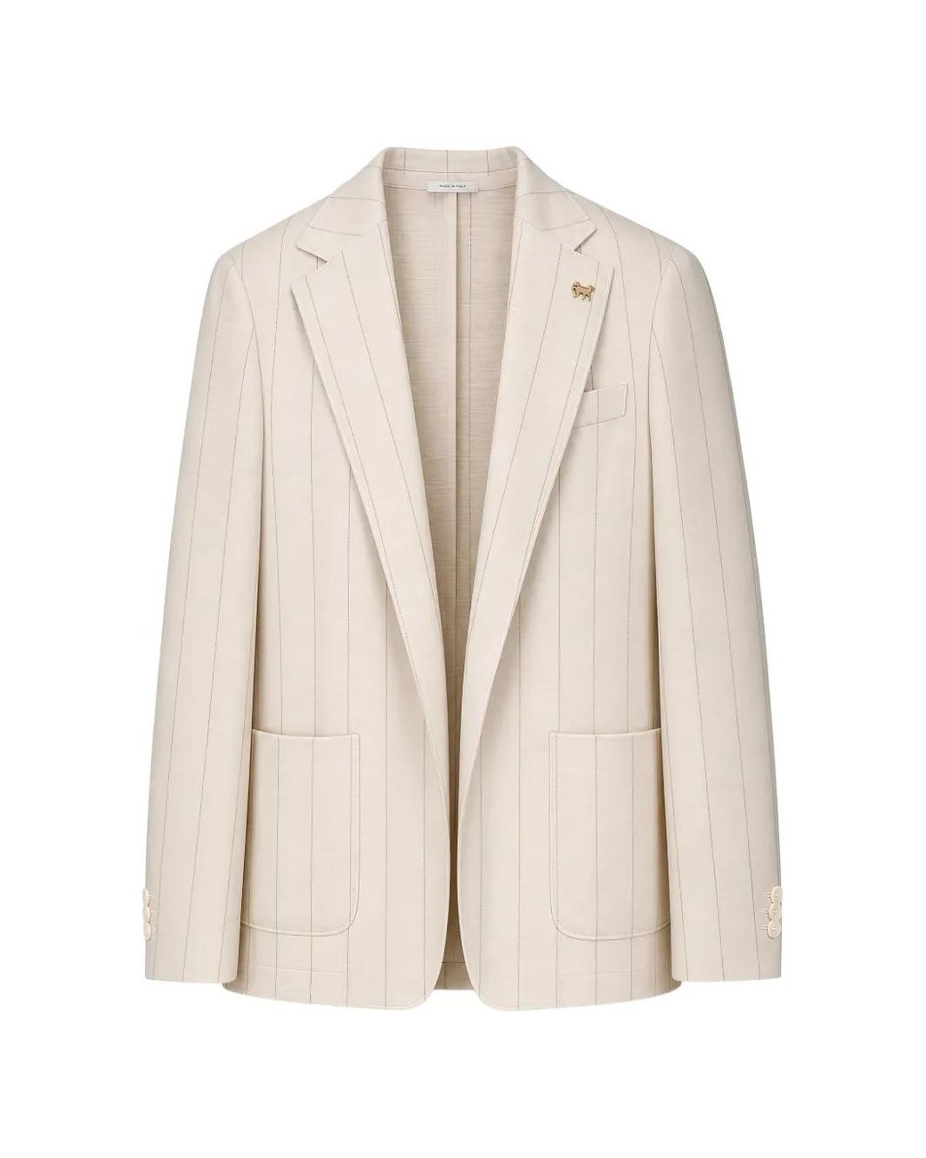 Tombolini Natural Pinstripe-Pattern Single-Breasted Blazer for men