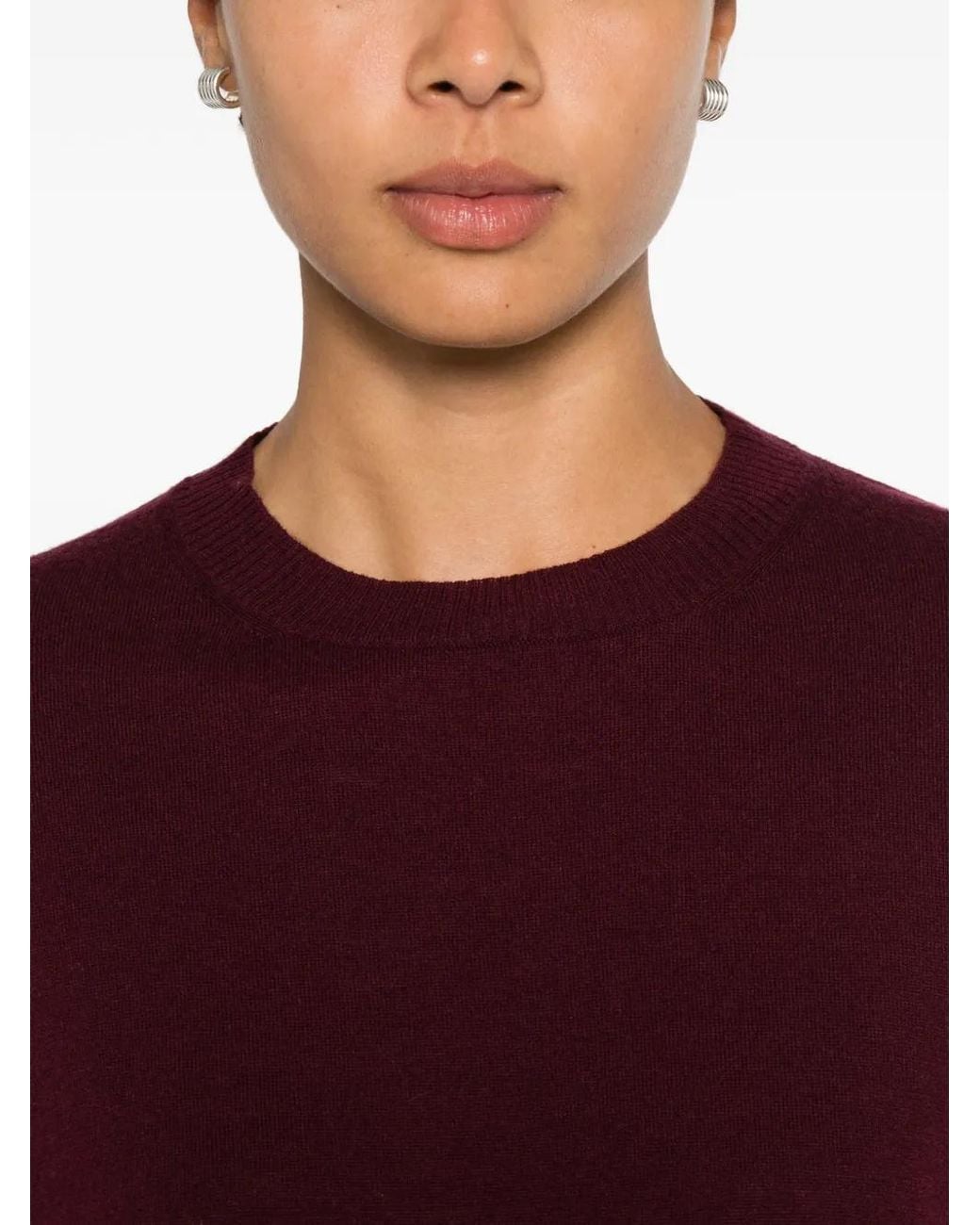 Weekend by Maxmara Purple Crew-Neck Ribbed-Trim Sweater