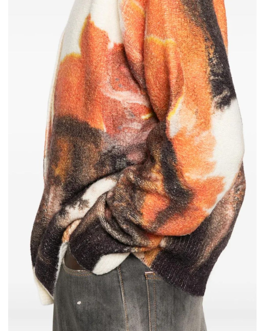 Y-3 Orange Graphic-Print Cardigan for men