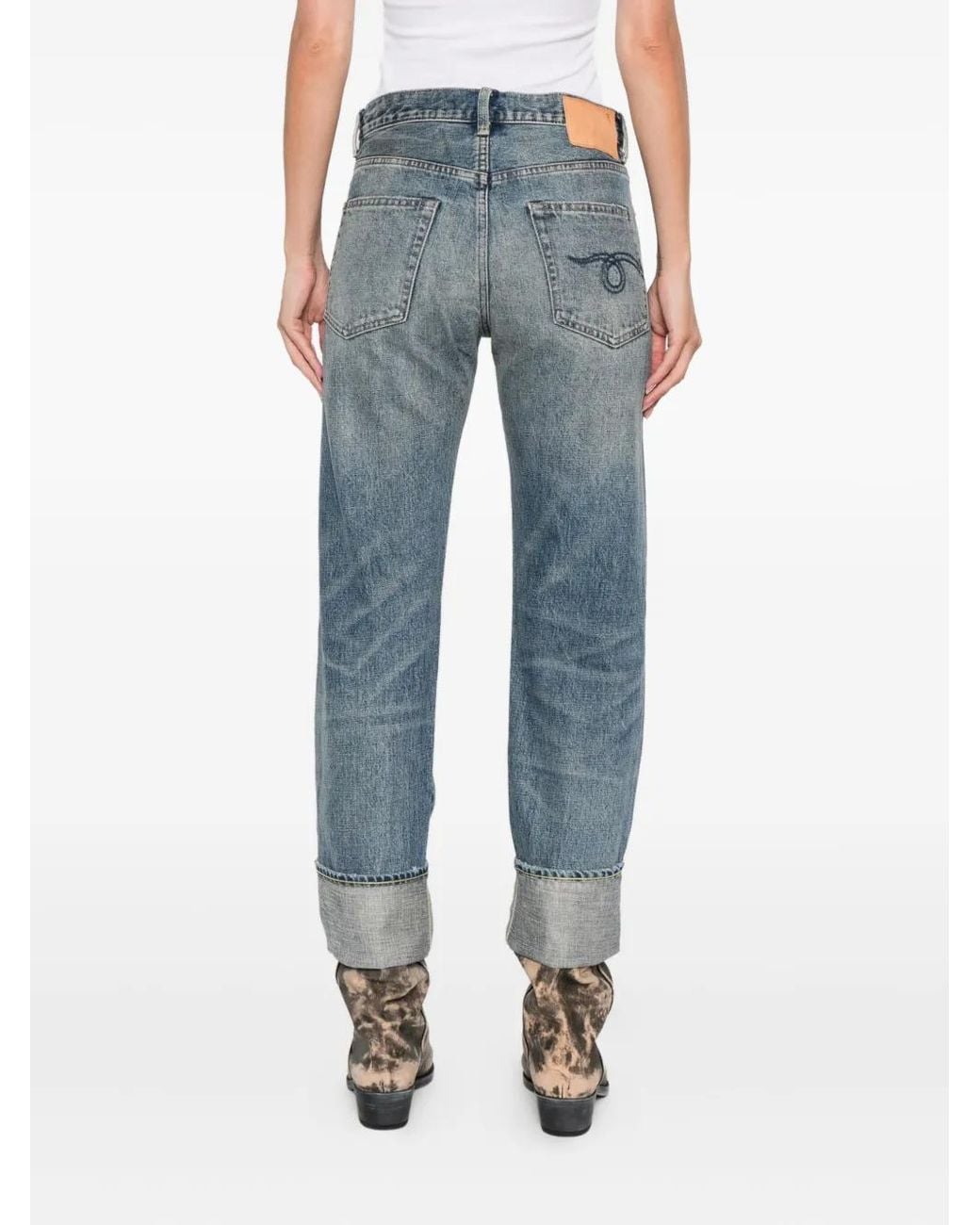 R13 Blue Jeans Mit Logo-Patch