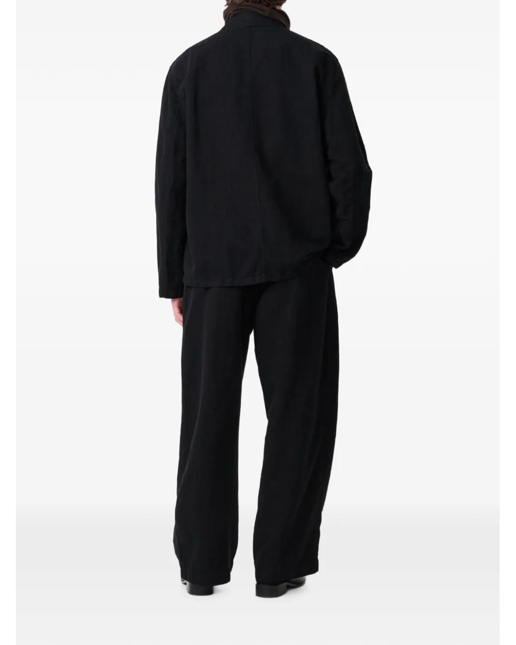 Studio Nicholson Black Minard Wide-Leg Trousers for men