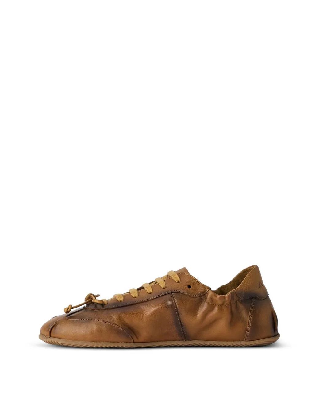 Abra Brown Lace-Up Leather Sneakers