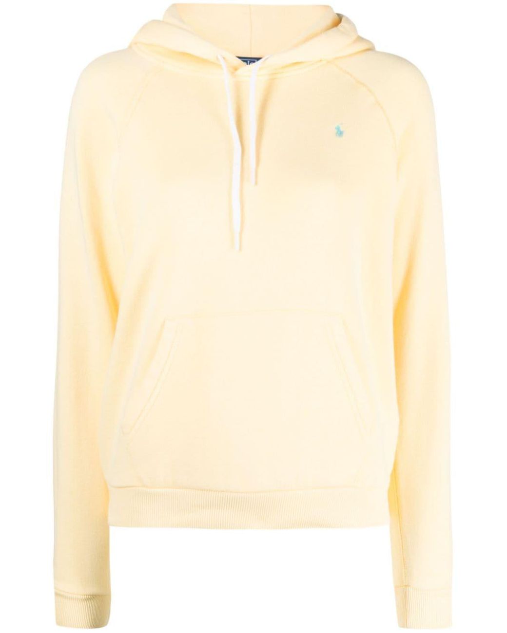 Polo Ralph Lauren Logo-embroidered Cotton-blend Hoodie in Natural | Lyst