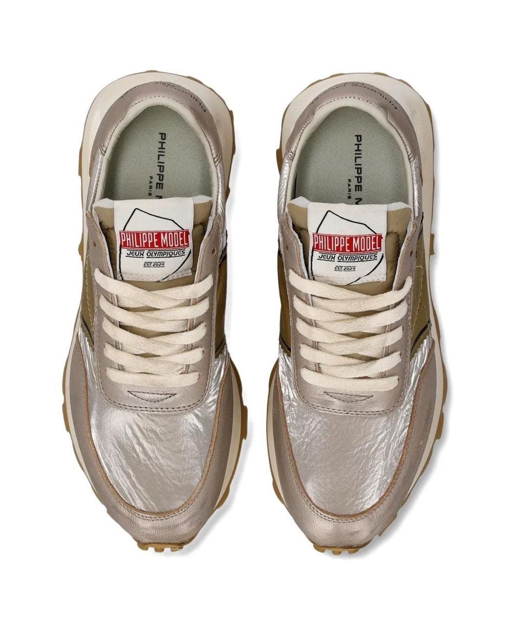 Philippe Model Natural Metallic Panel Sneakers
