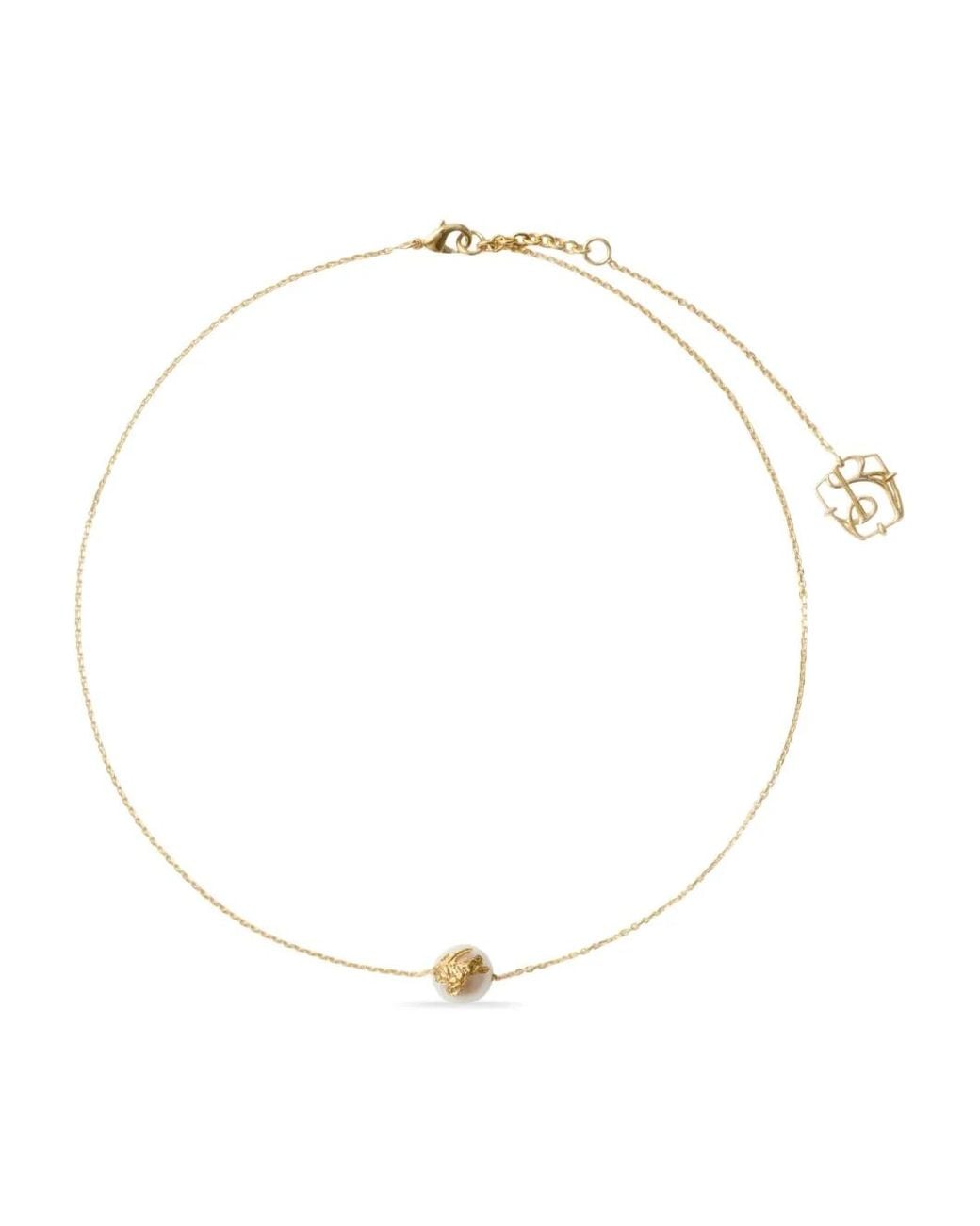 Burberry White Knight Pearl Solitaire Necklace